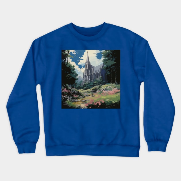 Cathedral Crewneck Sweatshirt by Ray Crimson